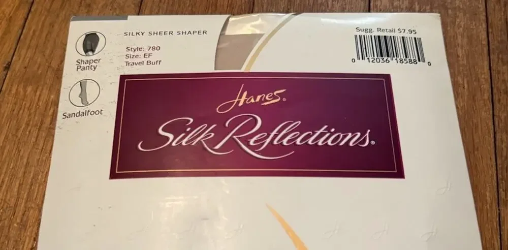 Hanes Silk Reflections Silky Sheer Shaper Panty Sandalfoot Travel Buff 780 EF